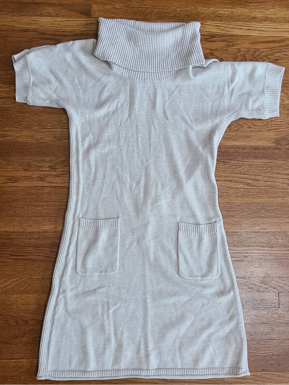Athleta M Zuni sweater dress oatmeal mini cream cowl neck granola sporty